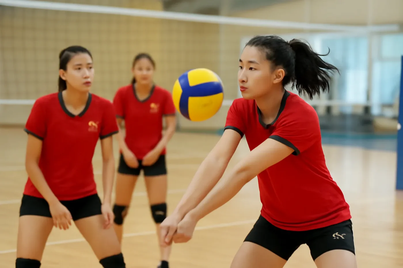 Đội bóng chuyền nữ U21 Việt Nam trong buổi tập