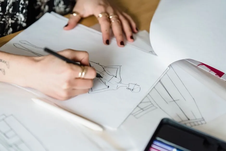 Bản vẽ phác thảo thiết kế thời trang cổ điển
